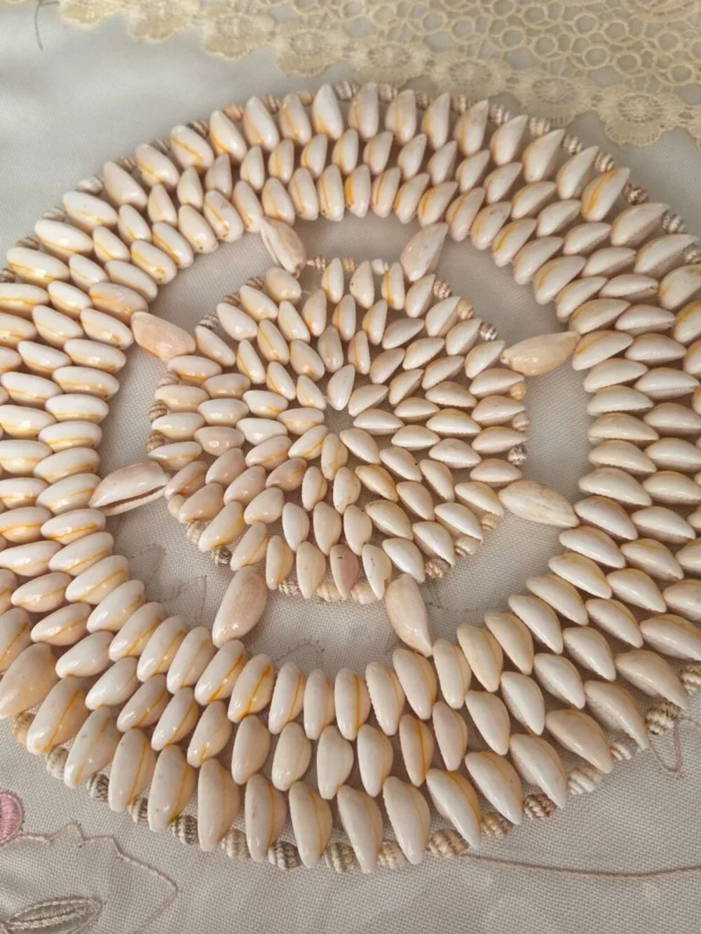 Vintage Cowrie Seashell Trivet